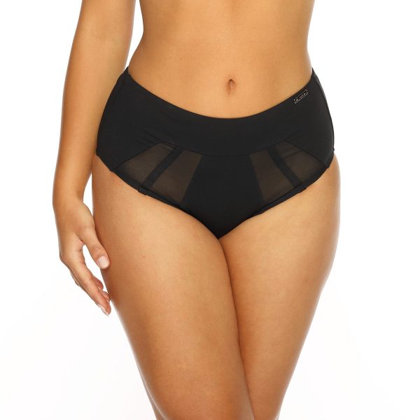Majtki kapielowe z wysokim stanem Panties vG NEGRO Czarny LAVEL przod