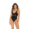 Jednoczesciowy Wyciety Kostium Kapielowy CZARNY PAMELA LAVEL przod