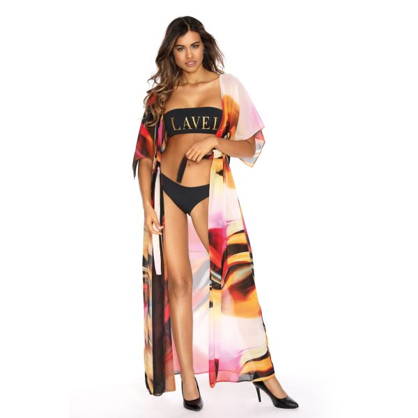 Sukienka Plazowa Dluga Kapielowa KOLOROWA LUNA2 S12 LAVEL tyl