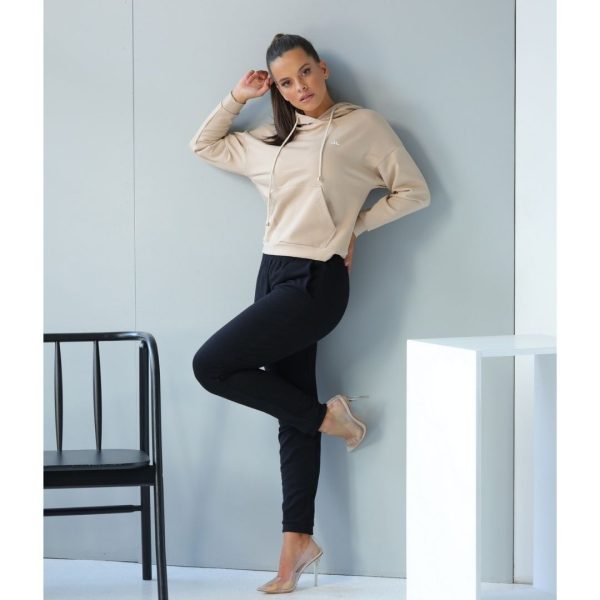 bluza dresowa male logo kaptur bezowa