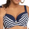 biustonosz kapielowy granatowo bialy pasy Loren 1 PS8 przod LAVEL