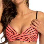 biustonosz kapielowy morelowy paski Latoja PS23 vB przod LAVEL