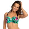 biustonosz kapielowy Brigitt M N16 piekny zywy zielony kolor liscie bardotka push up producent LAVEL