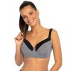 biustonosz kapielowy Loren 1 E6 przod push up plus size duze rozmiary bialo czarne paski polski producent LAVEL