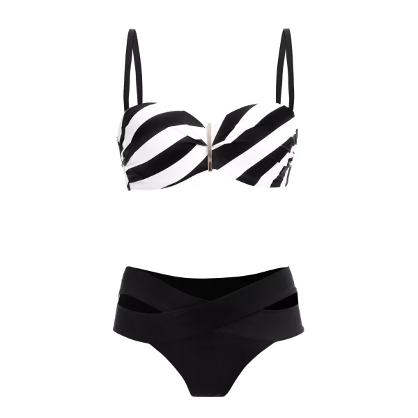 dwuczesciowy czarno bialy stroj kapielowy Brigitt H PS20 polska produkcja LAVEL 3