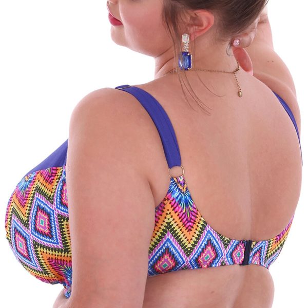modny biustonosz kapielowy plus size Loren 1 N13 radosny kolorowy wzor na duzy biust autorskie miski Size producent LAVEL tyl