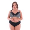 stroj kapielowy dwuczesciowy plus size Loren 1 E6 bialo czarny wzor w jodelke na duzy biust autorskie miski Size producent LAVEL przod