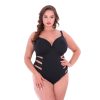 stroj kapielowy jednoczesciowy plus size Aleksja Negro przod wyszczuplajacy autorskie miski Size polski producent LAVEL