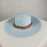 kapelusz letni plazowy z lancuchem Luna Baby Blue Blekitny polski producent strojow kapielowych LAVEL sam kapelusz