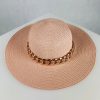 kapelusz letni plazowy z lancuchem Luna Pale Pink Pudrowy Roz polski producent strojow kapielowych LAVEL sam kapelusz
