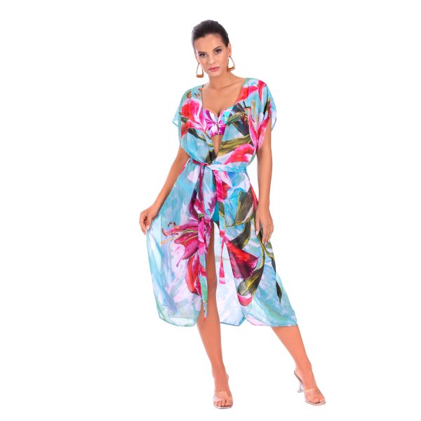 INA C4 narzutka plazowa midi w kwiatowy wzor na kazda figure polski producent lavel 2023 przod