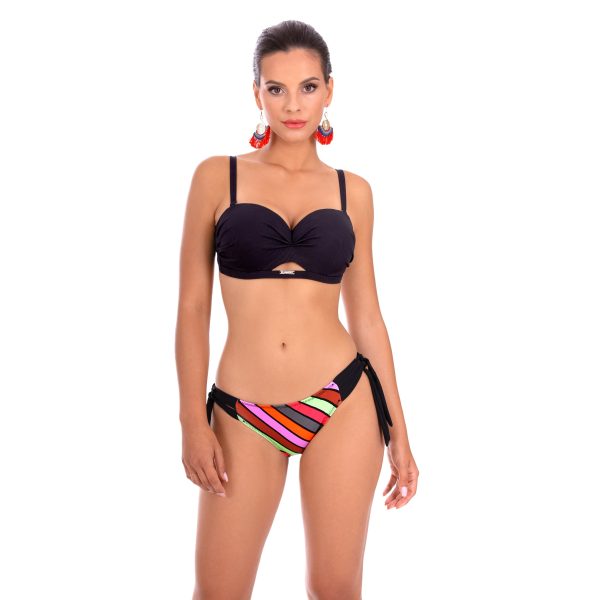 LEKSI PS32 dwuczesciowy stroj kapielowy push up wiazany na szyi dla malego biustu z wiazanymi regulowanymi majtkami polski producent lavel 2023 przod