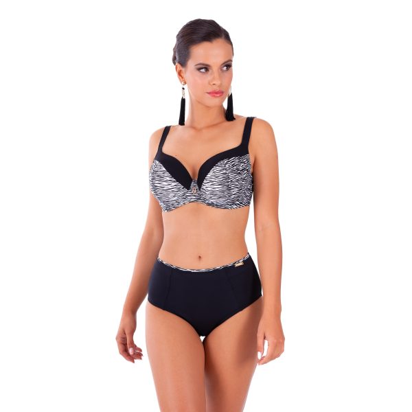 LOREN 1 F6 stroj kapielowy dwuczesciowy z miekka miska piankowa na duzy biust i majtkami z wysokim stanem polski producent lavel 2023 przod