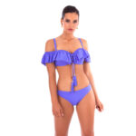 SAMANTA LILA dwuczesciowy stroj kapielowy push up z falbanka dla malego biustu z klasycznymi majtkami polski producent lavel 2023 przod