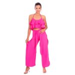 iga top pant r8 spodnie plazowe z rozcieciami top plazowy z falbankami polski producent lavel 2023 przod