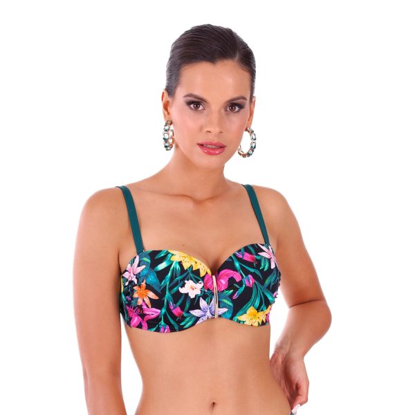 Brigitt cup b5 biustonosz kapielowy w kwiaty push up dla malego biustu polski producent lavel 2023 przod