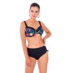 LOREN 2 B5 stroj kapielowy dwuczesciowy z miekka miska piankowa na duzy biust i majtkami z wysokim stanem i sciagaczami na bokach polski producent lavel 2023 przod