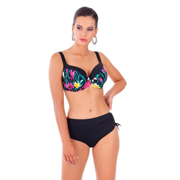 LOREN 2 B5 stroj kapielowy dwuczesciowy z miekka miska piankowa na duzy biust i majtkami z wysokim stanem i sciagaczami na bokach polski producent lavel 2023 przod