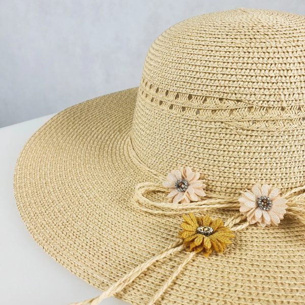 lily kapelusz damski slomkowy bezowy dodatki plazowe okrycie glowy polski producent lavel 2023 detal.jpg