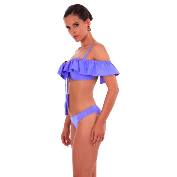 SAMANTA LILA dwuczesciowy stroj kapielowy push up z falbanka dla malego biustu z klasycznymi majtkami polski producent lavel 2023 bok