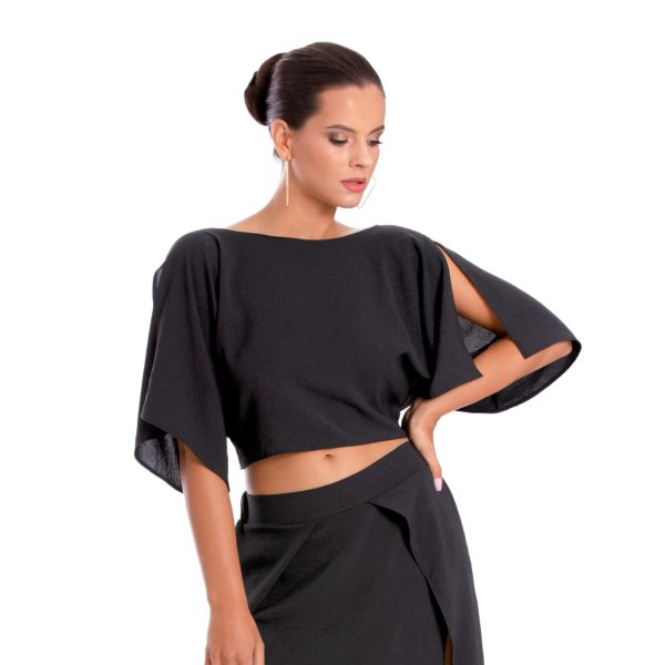 RITA TOP R7 czarny top plazowy polski producent lavel 2023 przod