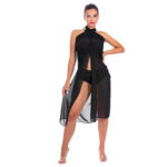 pareo negro czarna narzutka plazowa sukeinka polski producent lavel 2023 przod