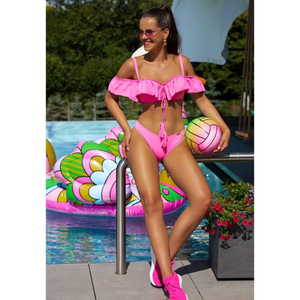 SAMANTA POP ART dwuczesciowy stroj kapielowy push up z falbanka dla malego biustu z klasycznymi majtkami polski producent lavel 2023 2