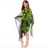 kimono Z23 zielone narzuta na stroj kapielowy peniuar przezroczysty szlafrok pareo narzutka plazowa liscie polska produkcja lavel 2024 1