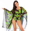 kimono Z23 zielone narzuta na stroj kapielowy peniuar przezroczysty szlafrok pareo narzutka plazowa liscie polska produkcja lavel 2024 3