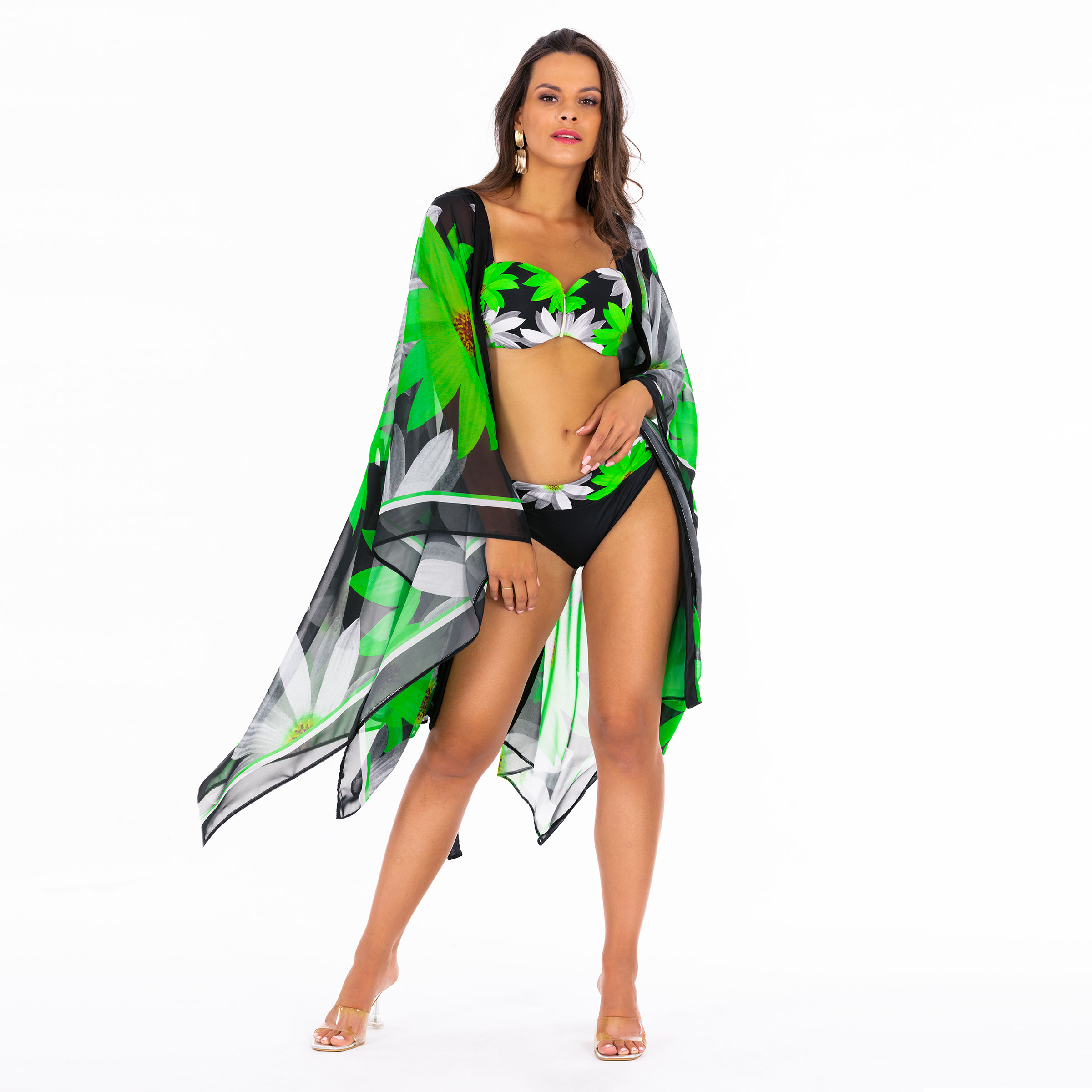 kimono n21 narzutka szlafrol kwiaty floral 2024 pareo akcesoria LAVEL(10)