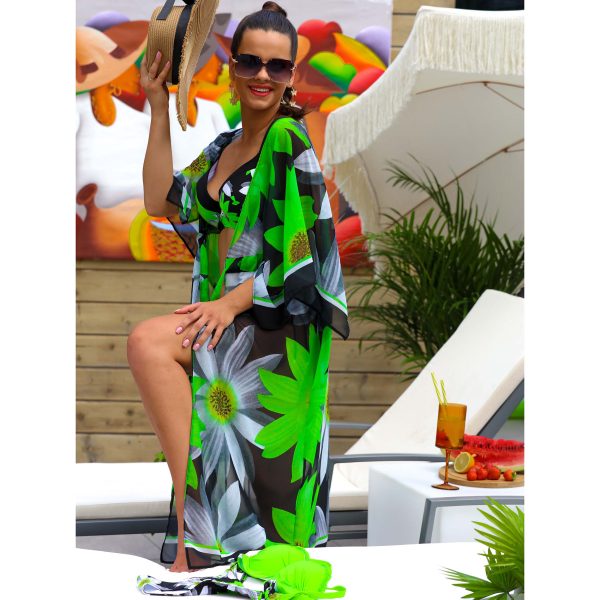 luna fb n21 dluga narzuta narzutka plazowa w kwiaty wysmuklajaca neonowa lavel 2024 1