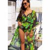 LUNA S Z23 dluga sukienka plazowa narzutka pareo narzutan na stroj kapielowy w liscie palmy zwiewna z rekawami boho polska produkcja przezroczysta lavel 9P1