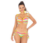 Brigitt B vMW M5 Dwuczesciowy kostium kapielowy z wiazanymi majtkami kolorowy kapielowe push up dla malego biustu bardotka Bikini z falbanka push up polski producent LAVEL 2024 przod