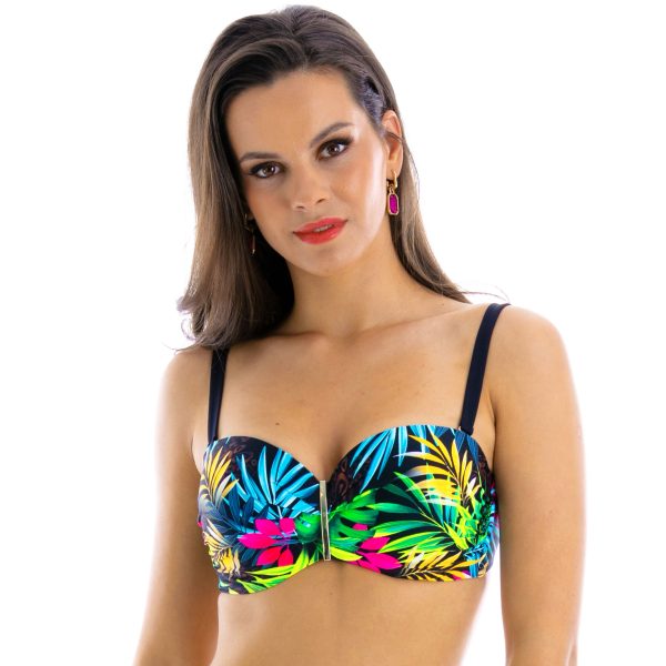 Brigitt Cup N20 Gora od stroju kapielowego bardotka z pushu up na maly biust z odpinanymi ramiaczkami elegancki stanik kapielowy powiekszajacy biust modny polski LAVEL (1)