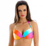 Klara Cup C8 Teczowa gora od stroju kapielowego cieniowanawiazana na szyi z push up i usztywniana mieseczka z fiszbinami dla malego biustu stanik kapielowy polski producent LAVEL 2024 (1)