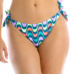 Panties vMw C6 Majtki kapielowe sznurowane Kapielowki damskie wiazane na bokach wzorzysty dol od bikini turkusowe w szlaczki podkreslajace posladki XL polski producent LAVEL 2024 (1)