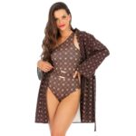 Selena L2 Krotka sukienka narzutka plazowa z paskiem na duzy biust na duzy brzuch wyszczuplajaca narzuta na kostium kapielowy z dlugim rekawem lavel polski producent LAVEL 2024 (1)