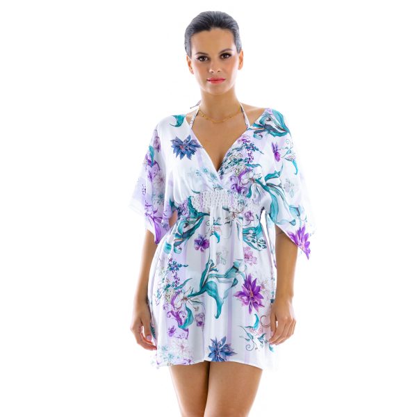 luna c9 biala tunika plazowa w kwiaty sukienka plazowa narzutka na stroj kapielowy w kwiatowy motyw pareo polska produkcja lavel 2024(1)