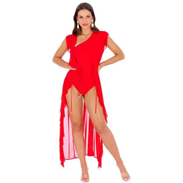 prof Gaja Sandia Dluga sukienka plazowa narzuta na stroj kapielowey pareo narzutka na kostium plus size lavel polski producent LAVEL 2024