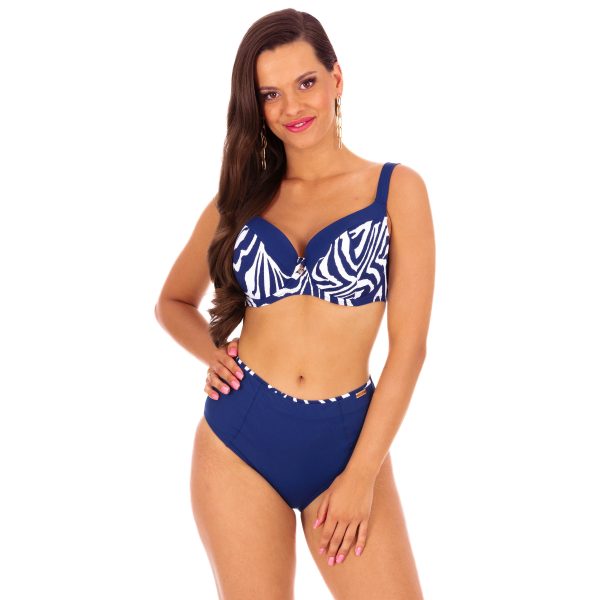 LOREN T5 dwuczesciowy kostium kapielowy plus size na duzy biust granatowy z wysokim stanem dla duzego brzucha wyszczuplajace bikini lavel 2024 1