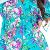 LUNA N23 Sukienka plazowa w kwiaty z gumka w talii na duzy brzuch plus size letnia narzutka plazowa w kwiatowy wzor morska niebiska lavel 2024 11