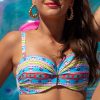 kostium dwuczesciowy damski stroj kapielowy z pushupem bikini push up w paski azteckie wzory kolorowe z wiazanymi majtkami lavel 2024 7
