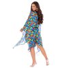 kimono n22 szlafrok narzutka na plaze na lato na stroj kapielowy sukienka na kostium w kwiatki kwiatowy wzor plus size lavel 2024(5)