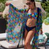 kimono n22 szlafrok narzutka na plaze na lato na stroj kapielowy sukienka na kostium w kwiatki kwiatowy wzor plus size lavel 2024(8)