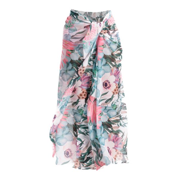 Pareo s5 narzutka na stroj kapielowy pastelowa w kwiaty chusta plazowa narzuta na kostium kapielowy spodnica plazowa w kwiatowy wzor plus size pudrowy roz lavel 2025 Packshoot