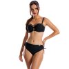 Brigitt L Cup Negro Czarny biustonosz kąpielowy push up ze złotymi dodatkami i odpinanymi ramiączkami czarny kostium kąpielowy dwuczęściowy strój 3