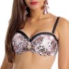 Brigitt Z Cup C16 Biustonosz kąpielowy push up w motywie panterki z odpiananymi ramiączkami brązowy beżowy kostium kąpielowy dwuczęściowy strój kąpielowy LAVEL 8