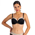 Brigitt Z Cup Gold Klasyczny czarny biustonosz kąpielowy push up ze złotym czarny złotydwuczęściowy strój kąpielowy LAVEL polska produkcja 2025 3