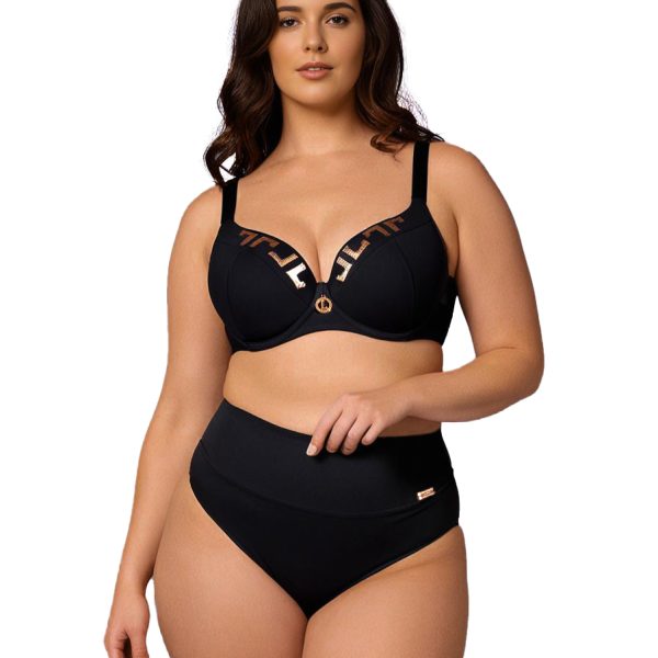 Figi Loren 3 Negro Dwufunkcyjne majtki kąpielowe z wysokim stanem odwijanym na niższy mocno modelujące czarny xxl LAVEL polska produkcja 2025 2