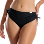 Figi Loren L Negro Czarne majtki kąpielowe z regulowanym stanem i ściągaczami na bokach kąpielowy LAVEL polska produkcja 2025 1